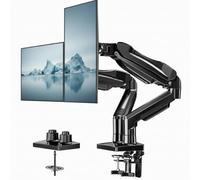 HUANUO FlowLift™ Support double écran, entièrement réglable pour écrans d'ordinateur de 13 à 30", VESA 75 x 75/100 x 100 avec pince en C et base à œillets, chaque bras peut supporter de 4,4 à 9 kg