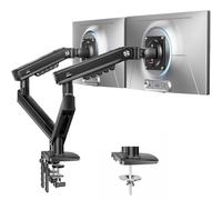 HUANUO Support Double écran PC, pour 2 écrans 13-32" (Max. 9 kg), FlowLift Pro Bras écran, MechaSpring(Inclinaison/Pivotement/Rotation), Montage VESA sans Outil, Montage par Pince en C ou par œillet