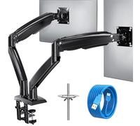 HUANUO Support Double Écran PC pour Moniteurs 22-40 Pouces, Long et Réglable en Hauteur, Gaming Bras Vesa Ergonomique 75/100mm, Inclinaison, Pivot et Rotation, Charge Maximale 12kg