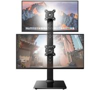 HUANUO Support Double Ecran PC - Support de Moniteur Autonome à empilement Vertical pour Deux écrans de 13 à 34 Pouces 20kg avec pivotement, Inclinaison, Hauteur réglable VESA 50/75/100 Gaming