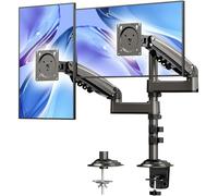 HUANUO Support Ecran 2 Ecrans pour 13"-32", Support Double Ecran PC Réglable en Hauteur, Inclinaison Pivotement Rotation, Max 9KG, VESA 75/100mm