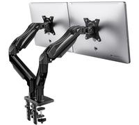 HUANUO Support Ecran PC 2 Ecran de 13 à 32 Pouces, Bras pour Écran Pc pour Écrans Plats, Gaming Bras Ecran PC VESA 75x75/100x100mm (Noir)