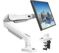 HUANUO Support Ecran PC, Bras pour Écran PC Rotatif à 360° pour Écrans Incurvés de 17 à 30 Pouces, Support de Moniteur à Ressort, VESA 75x75/100x100mm, Blanc