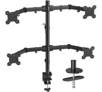 HUANUO Support Ecran pc Quadruple- Support pour 4 Écrans Robuste LCD entièrement articulé, Accueillissant 4 Écrans Jusqu'à 27 Pouces - Chaque Bras Peut Supporter Jusqu'à 10 kg, VESA 75x75-100x100 mm