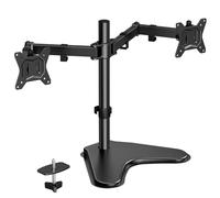 HUANUO Support Mobile de Bureau à Double Bras pour Moniteur - Réglable en Hauteur pour Deux Ecrans de 13 à 32 Pouces - 2 Méthodes d'installation - VESA 75/100
