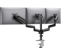 HUANUO Support Triple Écran Moniteur Ordinateur 13 à 27 Pouces Triple Écran pc Bras à Ressort à Gaz Supportant 8kg, Support 3 Écran pc Inclinable, Pivotant et Rotatif, VESA 75x75 100x100mm Gaming