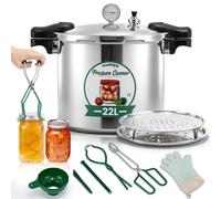 Huanyu Autocuiseur de 22 litres avec poids de pression (5-10-15 PSI) et base en alliage, compatible avec les autocuiseurs multifonctions à induction et les autocuiseurs traditionnels