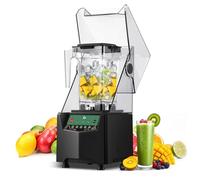 Huanyu Mixeur commercial avec capot insonorisant Capacité de 2 litres Broyeur à glace silencieux Mixeur à smoothies Mixeurs haute performance de 1000 W pour broyer la glace et préparer des smoothies