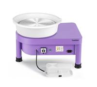 Huanyu Roue de poterie de 30 cm avec système de battes Roue de poterie électrique de 350 W pour adultes et débutants Roue de potier professionnel avec kit d'outils de poterie (Violet)