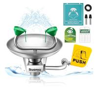Huanyu Station de lavage oculaire murale lavage oculaire d'urgence Premiers secours Fonctionnement mains libres Kit de lavage oculaire pour usine, laboratoire, chantier de construction(1301-1)
