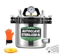 Huanyu Stérilisateur Autoclave 8L avec double valve Autoclave électrique à vapeur de laboratoire Anti-brûlure sèche Stérilisateur à vapeur à haute pression pour les laboratoires Universités