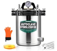 Huanyu Stérilisateur autoclave haute pression Stérilisation Vapeur Désinfecteur pour laboratoire/Dentaire/Animaux/Hôpital | 126°C-128°C | 0.145-0165MPa (12L)