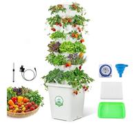 Huanyu Système de Culture hydroponique 6 Couches 30 Pots Tour Verticale hydroponique avec minuterie Tour hydroponique de Jardin avec réservoir d'eau 10L Utilisation intérieure et extérieure