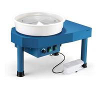 Huanyu Tour de potier 30 cm avec système Bat Tour de potier électrique 350 W à Double Commande Manuelle/pédale pour Adultes et débutants Tour de potier Professionnel avec kit d'outils de poterie