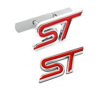 HUAPX® 2 X Alliage St calandre Logo & St de Coffre Emblème arrière Insigne d'aile de Coffre,Autocollant de Voiture Décorations Compatible pour Fiesta Focus Mondeo