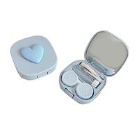 Huaqgu Boîte portable carrée et motif cœur avec boîte de rangement de voyage facile à transporter, bleu