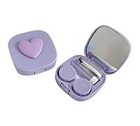 Huaqgu Boîte portable carrée et motif cœur avec boîte de rangement de voyage facile à transporter, violet