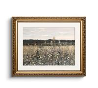 HUARCEY Tableaux sur Toile avec Cadre Doré, Images Murales Vintage, Décoration Murale Classique pour Salon Chambre à Coucher Salle de Bain Cuisine, Décoration de Chambre de Ferme, Peinture de Paysage