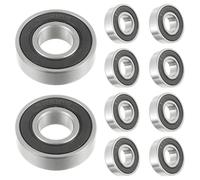 HUAREW 10 Pièces 6001-2RS Roulements à billes, Deep Groove Ball Bearings, pour machines industrielles, voitures, navires, appareils ménagers(12mm x 28mm x 8 mm)