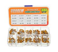HUAREW 10 valeurs 300 pièces condensateur céramique 0,1 0,15 0,22 0,33 0,47 0,68 1 2,2 4,7 10 uF / 100-10000 nF kit de classification