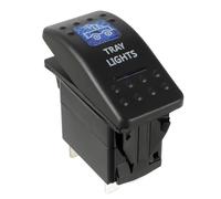 HUAREW 12V Interrupteur à Bascule, 5 broches Rocker Switch Blue LED lamp Commutateur, pour voiture barre camion Train (Tray Light)