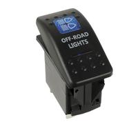 HUAREW 12V Interrupteur à Bascule, 5 broches Rocker Switch Blue LED lamp Commutateur, pour voiture barre camion Train (Off-Road Light)