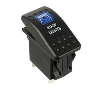HUAREW 12V Interrupteur à Bascule, 5 broches Rocker Switch Blue LED lamp Commutateur, pour voiture barre camion Train (Roof Light)