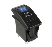 HUAREW 12V Interrupteur à Bascule, 5 broches Rocker Switch Blue LED lamp Commutateur, pour voiture barre camion Train (Spot Light)