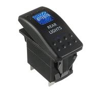 HUAREW 12V Interrupteur à Bascule, 5 broches Rocker Switch Blue LED lamp Commutateur, pour voiture barre camion Train (REAR Light)