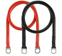 HUAREW 16mm² 50CM Câble de Batterie,12v câble d'onduleur de Batterie,Bornes à Anneau Rouge et Noir Cuivre Etamé,pour Voitures, Motos,Bateaux,camions(Lot de 2)
