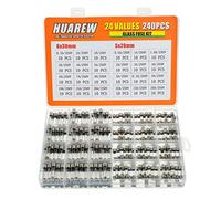 HUAREW 24 Valeurs 240 Pièces Fusible En Verre à Fondre Rapide 250 V Tension 5x20 Mm 0,5 1 1,6 2 3 4 5 6,3 8 10 15 20 A 6x30 Mm 0,5 1 2 3 4 5 6 7 8 10 15 20 A Ampères Kit De Classification