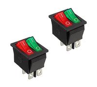 HUAREW 2Pcs Interrupteur à bascule double pour bateau, ON/Off SPST 4 broches 4 positions Interrupteur à bascule rouge/vert AC 250V/16A 125V/20A KCD2-101