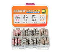 HUAREW 4 Values 80 Pcs 6.3x25 mm BS1362 3 5 10 13 A amp 240 V volt 0.248x0.984 Inch Ceramic Tube Fuses Assortment Kit