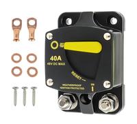 HUAREW 40A Disjoncteur Étanche avec Réinitialisation Manuelle 12-48V DC Fusiblespour Moteur Auto Voiture Marine Bateau Vélo Stéréo Audio, Avec œillets métalliques Vis à rondelle en cuivre