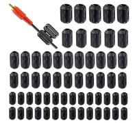 HUAREW 5 Valeurs 60Pcs Noir Clip-on Ferrite Anneau Noyau RFI EMI Suppresseur de Bruit Clip de Câble pour 3mm 5mm 7mm 9mm 13mm Diamètre Câble