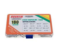 HUAREW 8 Tailles Ronde Acier Inoxydable à Tête Cruciforme Kit, M4.2 mm 304 Tri de Vis Autotaraudeuses à Encastrer(180 PCS)