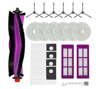 HUAREW Accessoires pour Eureka J15 Pro Ultra Aspirateur Robot, 1 Brosse à rouleau, 6 Brosses latérales, 6 Chiffons de rechange, 4 Sacs à poussière, 2 Filtre, 1 Brosse de nettoyage