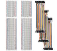 HUAREW Breadboard Dupont Cable Kit 2 Pièces 400 et 830 Tie Point Breadboards Jumper Wire Câble,3 en 1,Mâle vers Femelle, Mâle vers Mâle, Femelle vers Femelle,pour Arduino,Raspberry Pi Breadboard