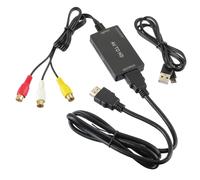 HUAREW Convertisseur RCA Vers HDMI - Adaptateur Audio Vidéo 1080P AV Avec Câble HDMI Pour N64/STB/DVD/PS3/Xbox - Compatible PAL/NTSC