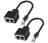 Huarew Doubleur Rj45 Adaptateur Rj45 Ethernet à Prise Mâle Rj45 vers Double Sortie 2 Femelles Câble Ethernet Double Sortie Extenseur Réseau pour Cat5 Cat5e Cat6 Cat7 (Lot De 2)