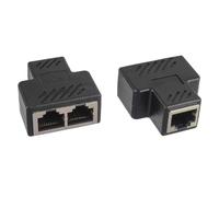 HUAREW Doubleur RJ45, RJ45 Splitter Adaptateur 1 à 2 Ethernet Splitter Double Socket pour Câble Cat5 Cat5e Cat6 Cat7(Paquet de 2)