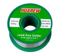 HUAREW HR990307 Sn 99-Ag 0,3-Cu 0,7 fil de soudure sans plomb avec colophane (0,6 mm, 60 g)