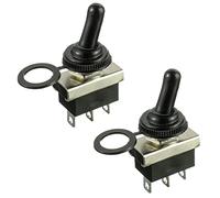 HUAREW KN3(D)-103 Interrupteur à bascule marche/arrêt 12V 25A 3 positions 3 broches étanche avec couvercle en caoutchouc (2 pièces)