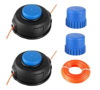 HUAREW Lot de 2 Tête de Bobine T25 de Rechange M10 x 1,25 mm pour Husqvarna 966674401 122LDX 124L 125L 125LDX 128L 128LD 128DJX avec Fil Universel de 15 m et 2,4 mm et 2 Boutons de Rechange