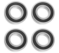 HUAREW Lot de 4 roulements à billes 6206-2RS scellés, Fabriqué en Acier à Roulements 30 mm x 62 mm x 16 mm, double joint en acier chromé, roulement à billes rainuré