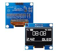 HUAREW Module d'affichage OLED 1,3" 4 broches IIC I2C Interface SH1106 Pilote 128 x 64 pixels Module d'affichage avec caractères blancs Compatible avec Arduino et Raspberry Pi