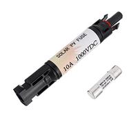 HUAREW Porte-fusible solaire photovoltaïque étanche 10A 1000V avec connecteur mâle/femelle intégré et fusible droit