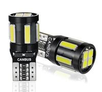 HUAREW T10 W5W Ampoule LED CANBUS Sans Erreur Voiture Light 194 168 2825 10SMD LED Ampoules de Remplacement, Lampe de Lecture de Voiture, Lampe de Plaque D'immatriculation, Blanc, 2 Pièces