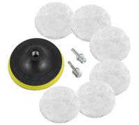 HUAREW Tampon de Polissage En Laine D'agneau 6 Pièces, 125mm Voiture Disque Polissage, Pad Polissage Voiture Auto-Agrippant, avec adaptateur rond M14