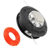 HUAREW Tête de bobine de rechange M10 x 1,25 mmTête de coupe débroussailleuse pour débroussailleuse automatique, Fil à gauche avec fil de 30 m x 2,4 mm(Noir)